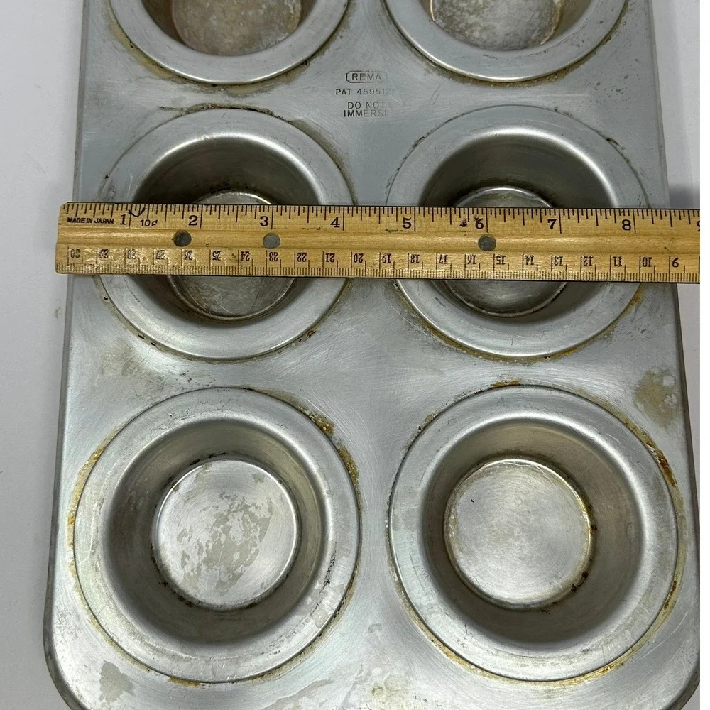 Vintage Rema AirBake 6 Cup Muffin Pan Insulated Aluminum Bakeware PAT 4595126
